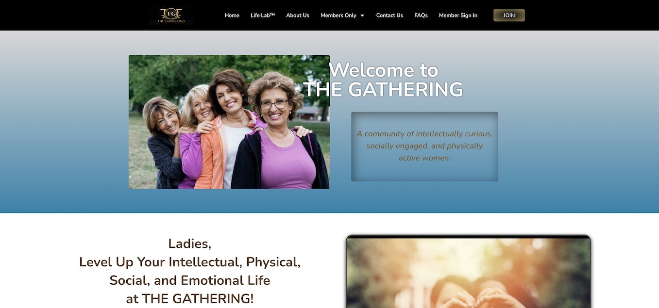 THE GATHERING landing page - portfolio